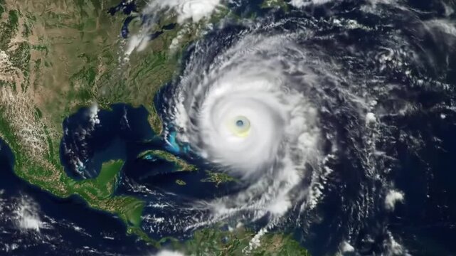 Realistic satellite-style animation of Hurricane Kiko spinning in the Pacific Ocean