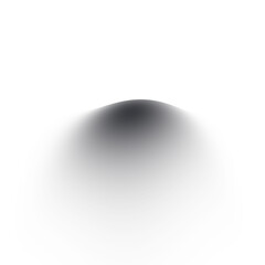 Black gradient shadow blur isolated on white background. Abstract soft shading dome effect for mockup, presentation, and graphic projects. Minimal realistic smooth overlay design.
