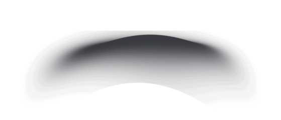 Half dome black gradient shadow fade isolated on white background. Smooth abstract shading overlay for design, mockup, and creative artwork. Minimal soft blur shape for modern projects.