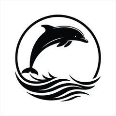 dolphin vector silhouette clip art sketch idea illustration