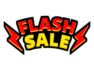 Dynamic flash sale text design isolated on transparent
