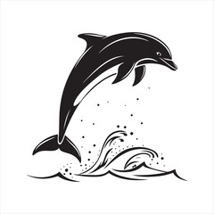 dolphin vector silhouette clip art sketch idea illustration