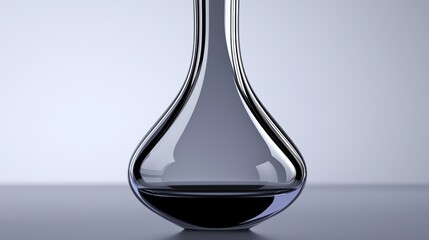 A tall, slender, transparent glass vase with a flared top and a narrow base.