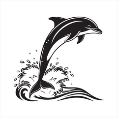 dolphin vector silhouette clip art sketch idea illustration