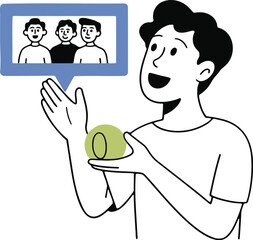 Online Video Chat Connecting with Friends and Family