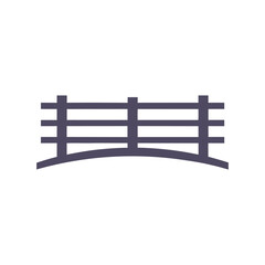 Obraz premium Dark purple simple bridge icon on white background graphic