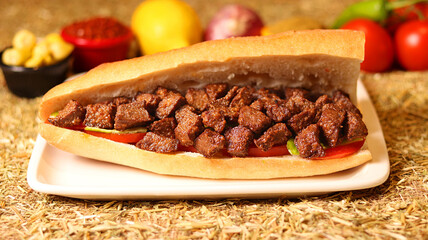 Delicious fresh lamb liver sandwich