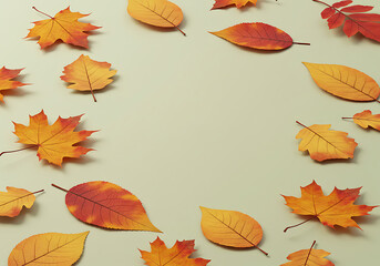 A beautiful arrangement of colorful autumn leaves creating a sense of warmth and seasonal change.