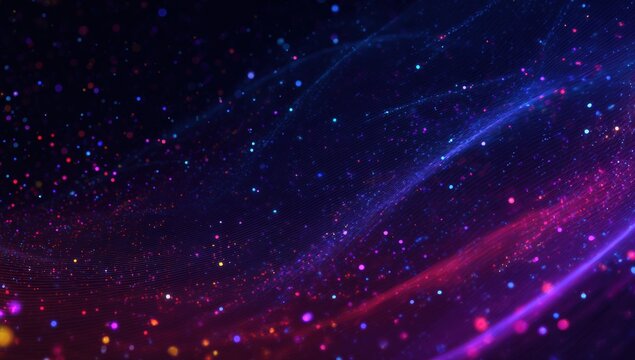 Abstract digital art with swirling particles