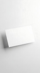White Blank Rectangular Card Mockup with Shadow on Clean Background