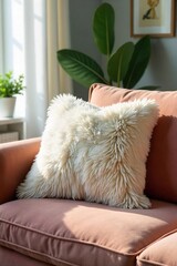 Cozy, plush living room cushion in a soft, textured fabric Perfect for adding comfort and style to any seating arrangement Ideal for relaxation and enhancing home d?cor , colorful, textured fabric