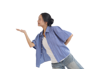 Moment of Grace: A serene lady, radiating a sense of serenity, gently extends her hand, as if reaching out to embrace the world.
