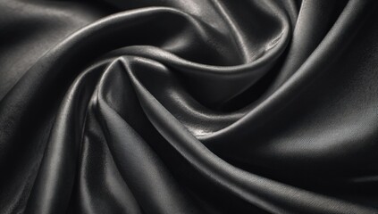 Obraz premium Draped, dark grey satin fabric