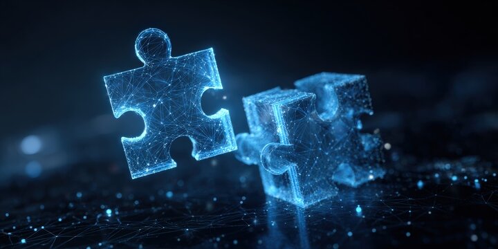 Abstract glowing puzzle pieces (1)