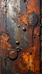 Abstract Rust Texture with Orange and Blue Tones for Background Use