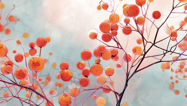 Abstract floral cluster in soft pastel colors