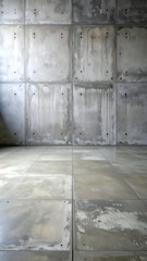 Concrete Wall and Floor with Industrial Design and Texture Details