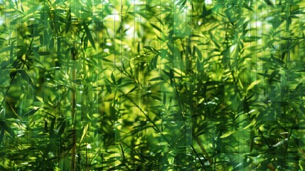 Green foliage through window