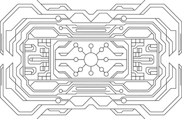 Abstract Futuristic Technology Chipset Design Vector, circuit, microchip, processor, technology