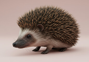 Fototapeta premium A cute hedgehog standing proudly, its spines creating a mesmerizing pattern. 