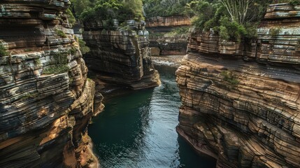 Rocky waterway coastal landscape