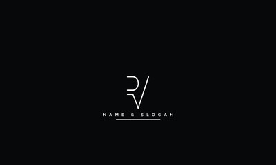 RV, VR, R, V Abstract Letters Logo Monogram