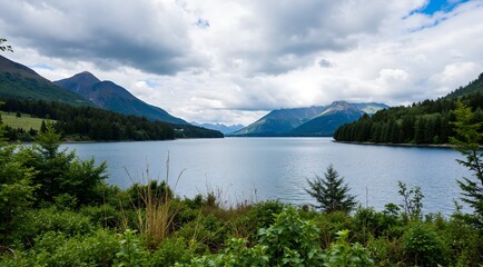 mountain lake in the alps