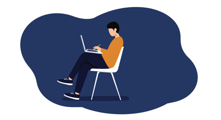 Person focused on a laptop, depicting remote work, online education, or creative freelance. Modern lifestyle, productivity, and digital tasks.