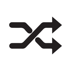 Black Shuffle Arrows Symbol
