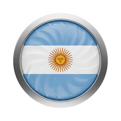 Argentinian flag emblem isolated on transparent background