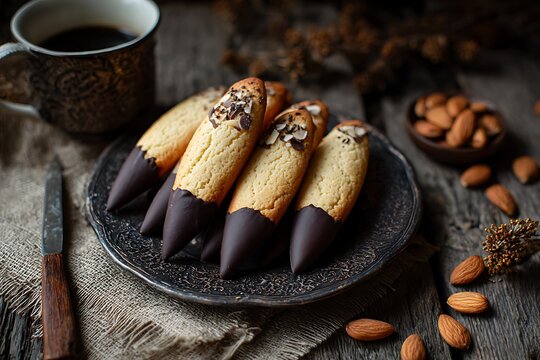 Witch finger cookies with almond nail tips 