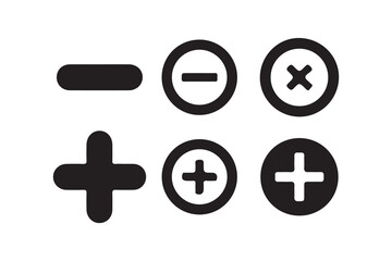 plus minus icon set. Math symbols plus minus multiply divide equal sign. abstract plus minus symbol. vector illustration eps 10.
