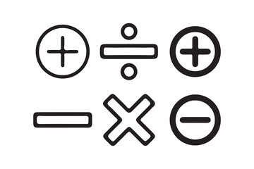 plus minus icon set. Math symbols plus minus multiply divide equal sign. abstract plus minus symbol. vector illustration eps 10.
