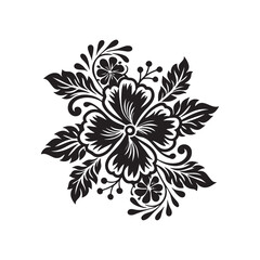 Hibiscus Flower Silhouette Vector Design