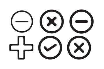 plus minus icon set. Math symbols plus minus multiply divide equal sign. abstract plus minus symbol. vector illustration eps 10.