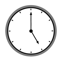 Five O’Clock Illustration with Grey Border