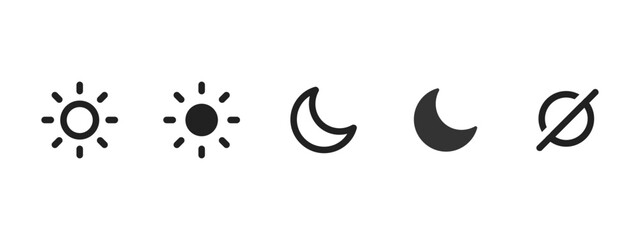Sun and moon icon set