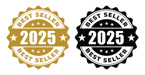 2025 Best Seller Award Badge Design, 2025 Best Seller vector Stamp