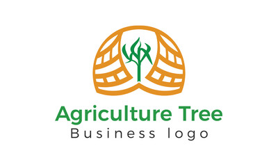 Agriculture Tree Business Logo Design | Green Nature Farming Brand Identity Vector logo template | Green Agricultree logo 