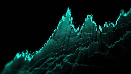 Abstract teal graphic of a financial chart