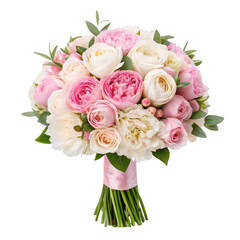 Beautiful floral bouquet isolated on transparent background