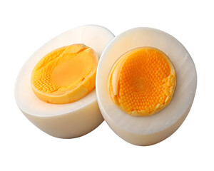 Fresh boiled egg, a perfect healthy breakfast isolated on a white background