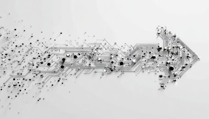 Abstract arrow formed from circuit board components