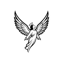 winged angel logo concept icon
