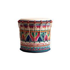 Vibrant Hand-Painted Djembe Drum with Intricate Ethnic Design