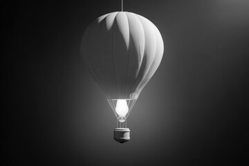 A white hot air balloon