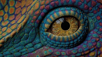 Obraz premium Close-up vibrant reptile eye