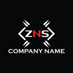 ZNS letter logo, ZNS letter logo design, ZNS monogram logo, ZNS corporate logo, ZNS creative logo