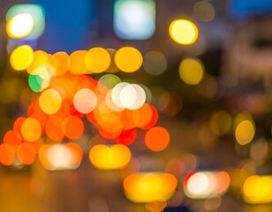 Night city lights blur