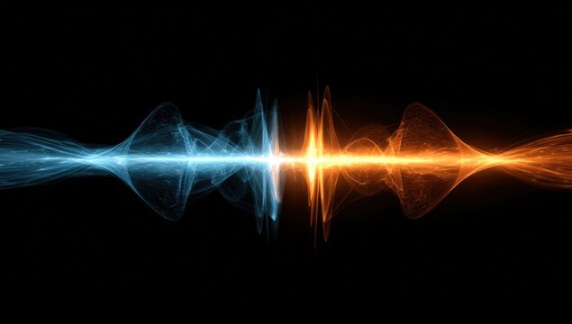 Abstract energy waves clashing